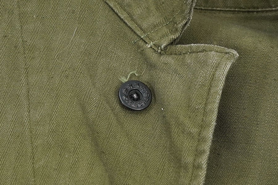 あ*ち様 実物40s USN n-3 hbtジャケット月桂樹ボタン 40's U.S.NAVY N-3 HBTジャケット ステンシル 月桂樹ボタン 表記