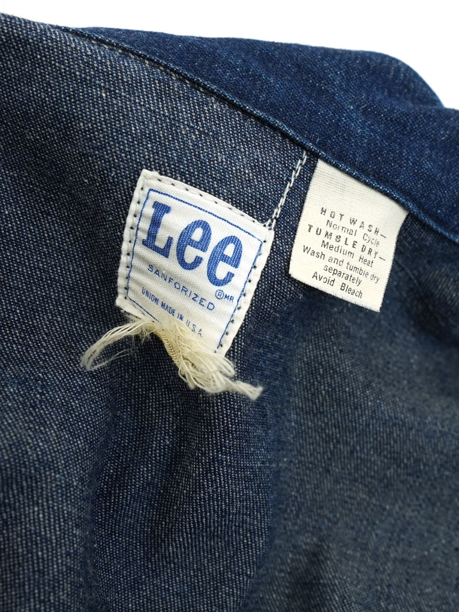 70's Lee プリントタグ デニムカバーオール 実寸(40位) 濃紺極上 | NEW