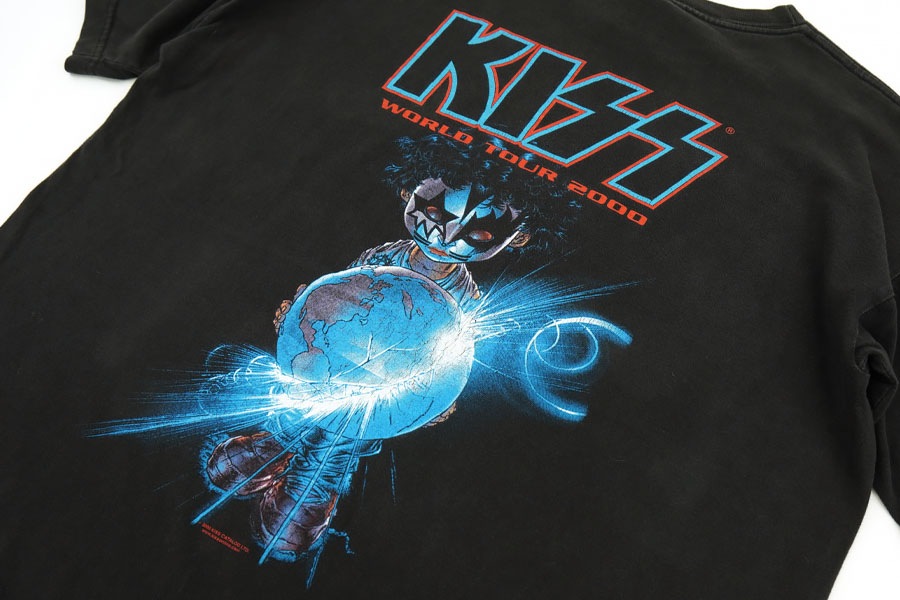 00's U.S. T'S ''WORLD TOUR 2000'' KISS 両面プリント Tシャツ 表記(L