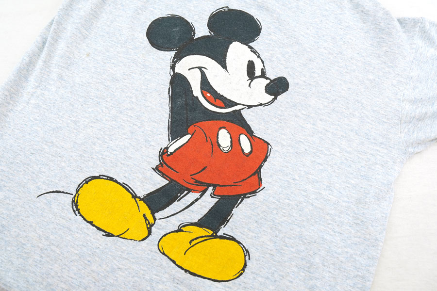 希少 ミッキーマウス Tシャツ 80s ミッキー DISNEY ディズニー L レアデザイン 希少 80s ヴィンテージ ミッキーマウス Tシャツ