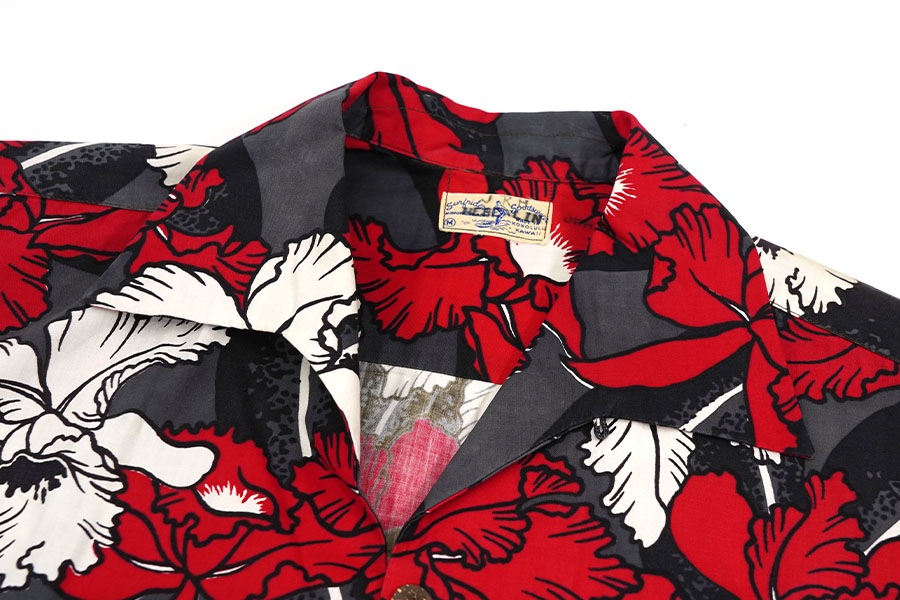 50's Surfriders Sportswear イタリアンカラー ハイビスカス柄