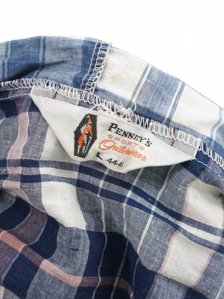 60's PENNEY'S マドラスチェック アノラックパーカ 表記(L) | NEW ITEM