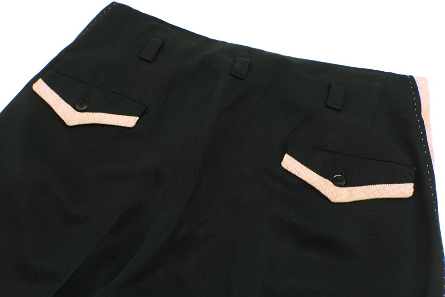 1950'S BLACK × PINK PISTOL PANTS (APPROX.W33 L26)
