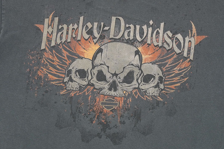 人気☆ Harley-Davidson カタリスト スカル ロゴ Tシャツ 00's HARLEY-DAVIDSON ''LAS VEGAS'' スカル プリントTシャツ