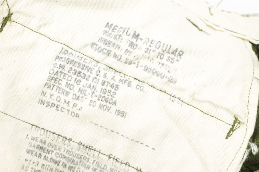 50's U.S.ARMY M-51 フィールドパンツ 表記(MEDIUM-REGULAR) | NEW ITEM | | BerBerJin ...