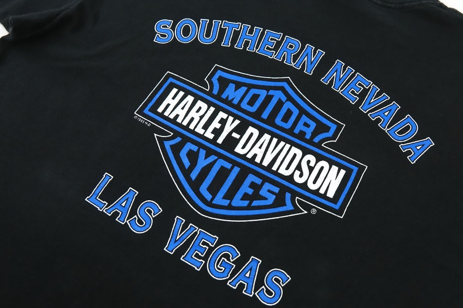 90's USA製　ハーレーダビッドソン 両面プリント　デカロゴtシャツ XL 90's H-D ハーレーダヴィッドソン P.SMITH 両面プリント Tシャツ