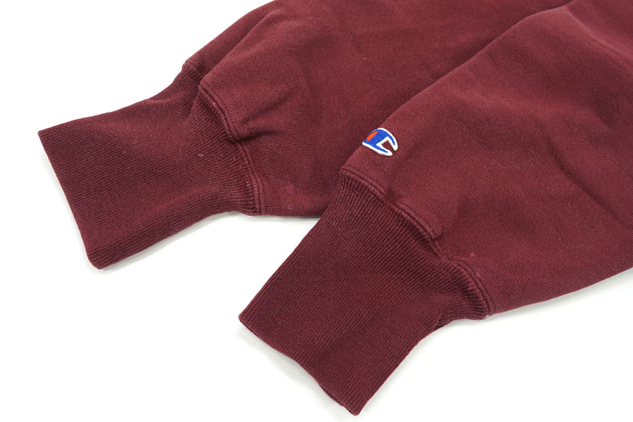 90's 刺繍タグ チャンピオンRW 無地 エンジ 表記(M) 目なし USA製