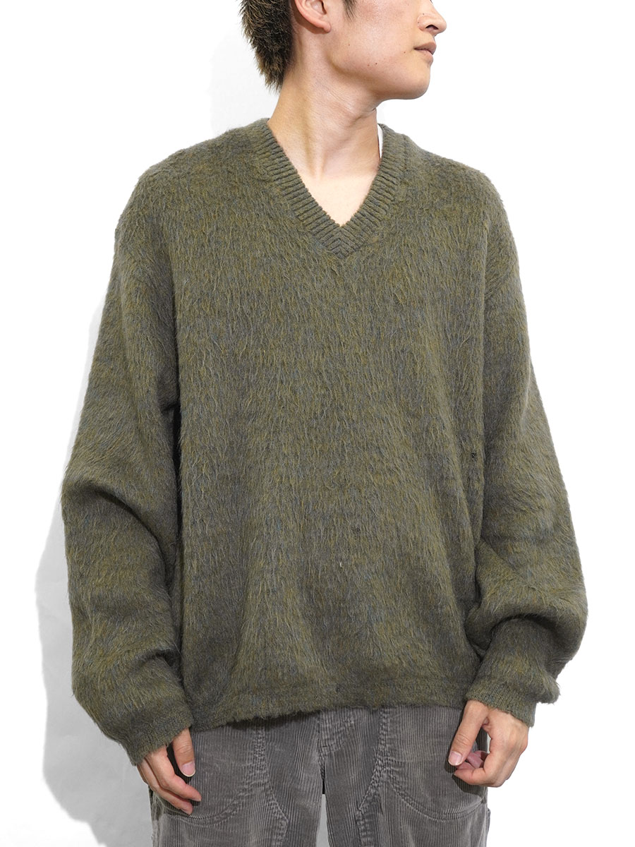 60's Wool-Mohair by CAMPUS ミックスカラー Vネック モヘアセーター