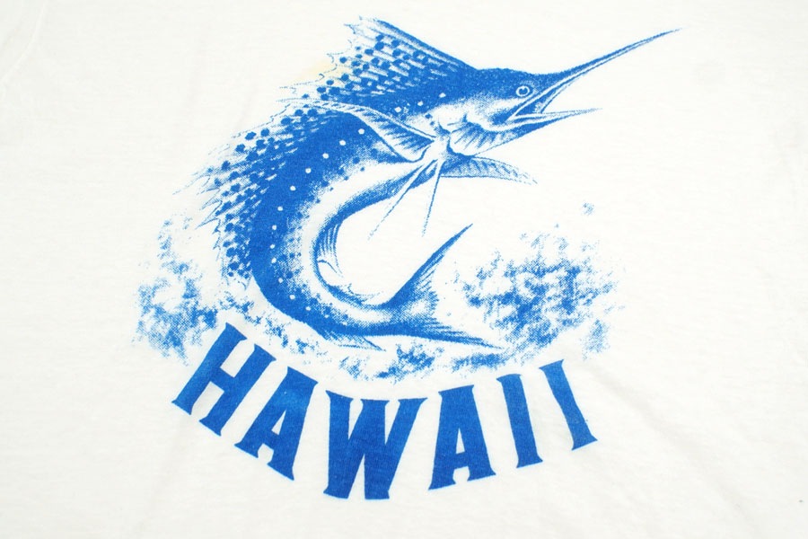 70's Hanes カジキ ''HAWAII'' 100%コットンTシャツ 表記(XL