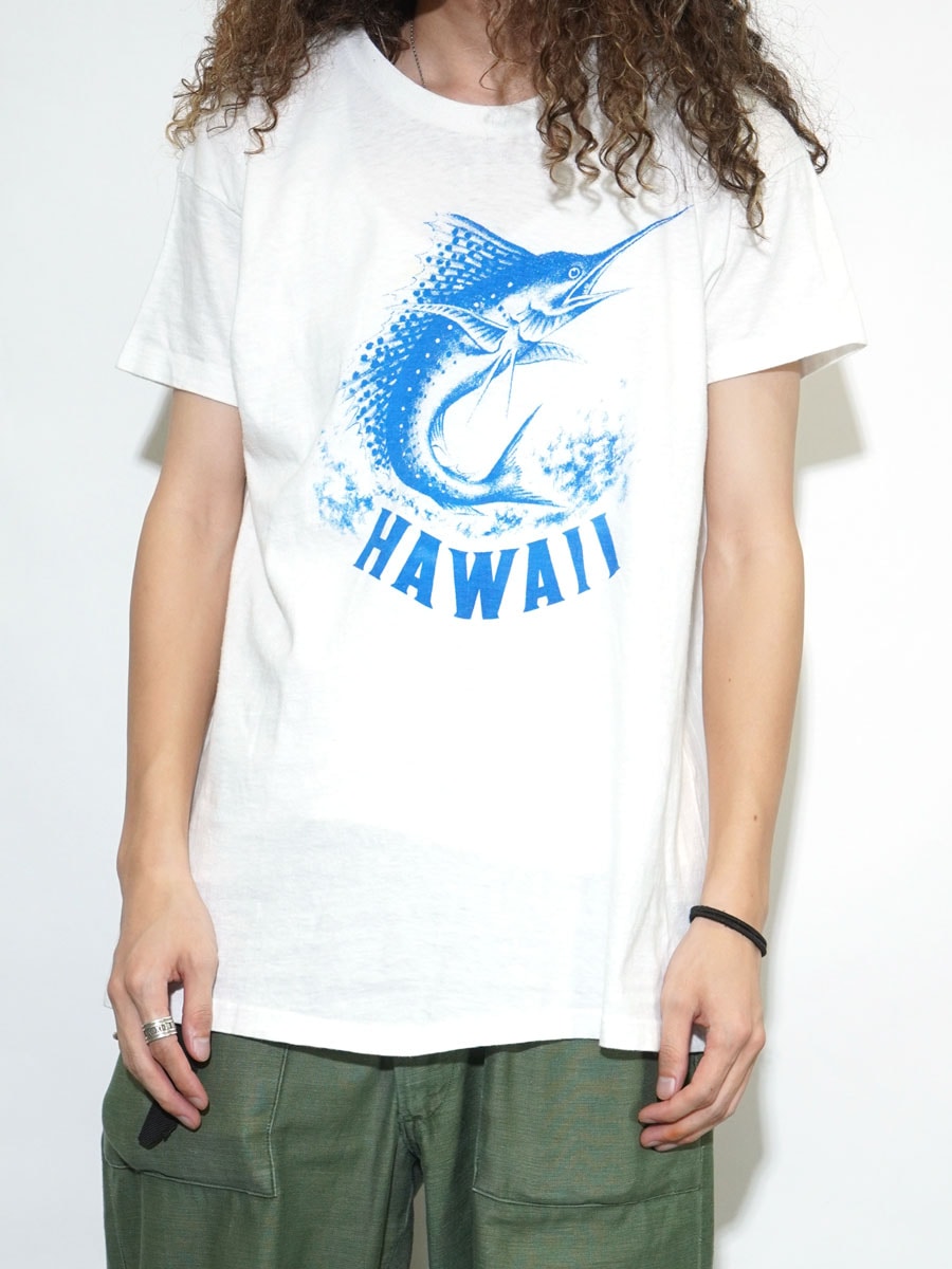 70's Hanes カジキ ''HAWAII'' 100%コットンTシャツ 表記(XL