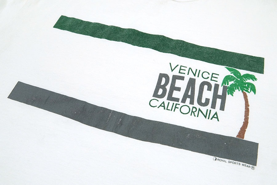 90's～ ''VENICE BEACH CALIFORNIA'' プリントTシャツ ホワイト 実寸