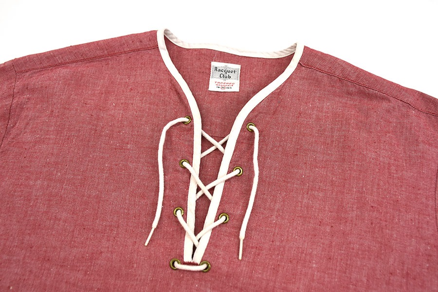 60's Recqest Club レースアップ ショートスリーブ プルオーバーシャツ 表記(M)