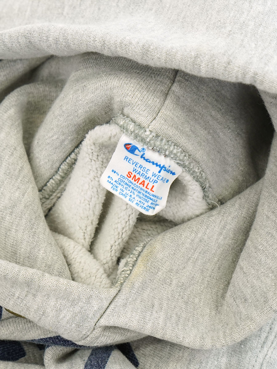 80's プリントタグ チャンピオンRWパーカ ''NAVY'' 染み込み 表記(S