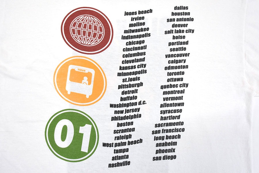 00's Hanes BLINK-182 ''TOUR 01'' 両面プリント Tシャツ ホワイト 表記(L)