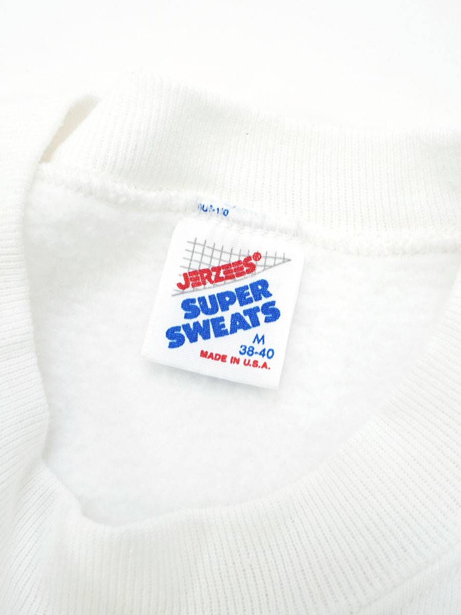 90's JERZEES SUPER SWEATS 世界地図 スウェット ホワイト 表記(M) USA