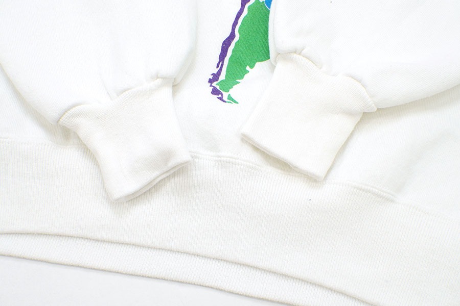 90's JERZEES SUPER SWEATS 世界地図 スウェット ホワイト 表記(M) USA