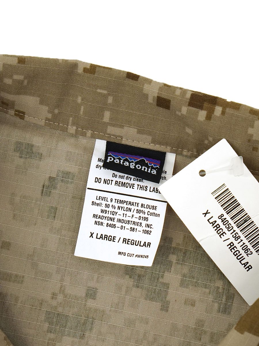 11 パタゴニア PCU LEVEL 9 AOR1 TEMPERATE BLOUSE 表記(X LARGE