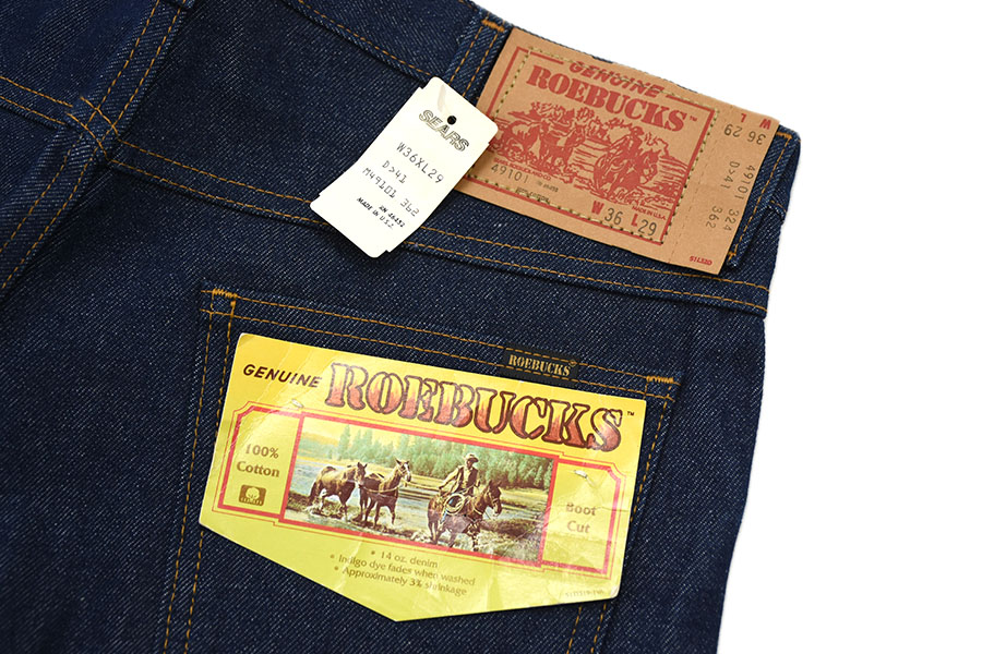 80's SEARS ROEBUCKS ブーツカットデニムパンツ 濃紺 表記(36x29