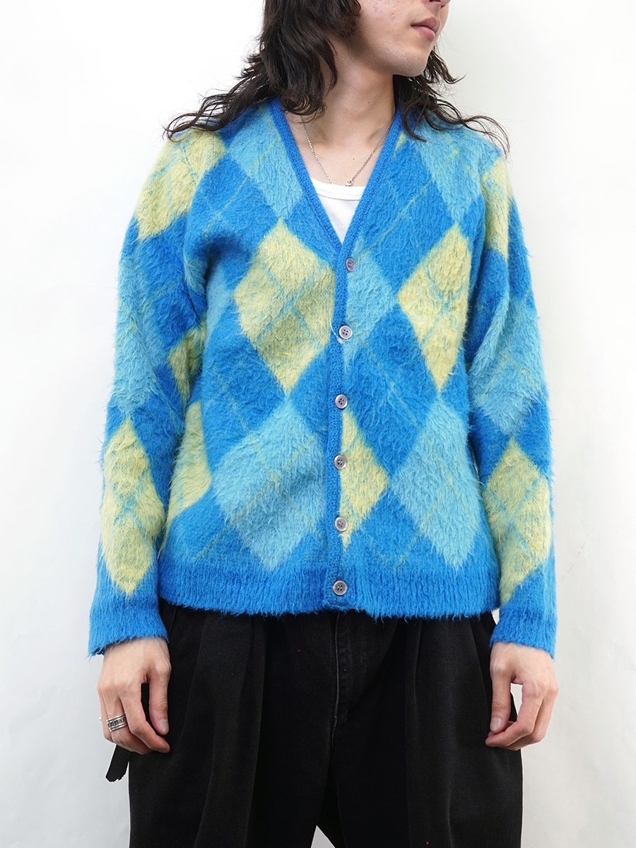 1960s MOHAIR CARDIGAN アーガイル柄 Vintage 60s Argyle Mohair Cardigan | BEGGARS BANQUET公式通販サイト