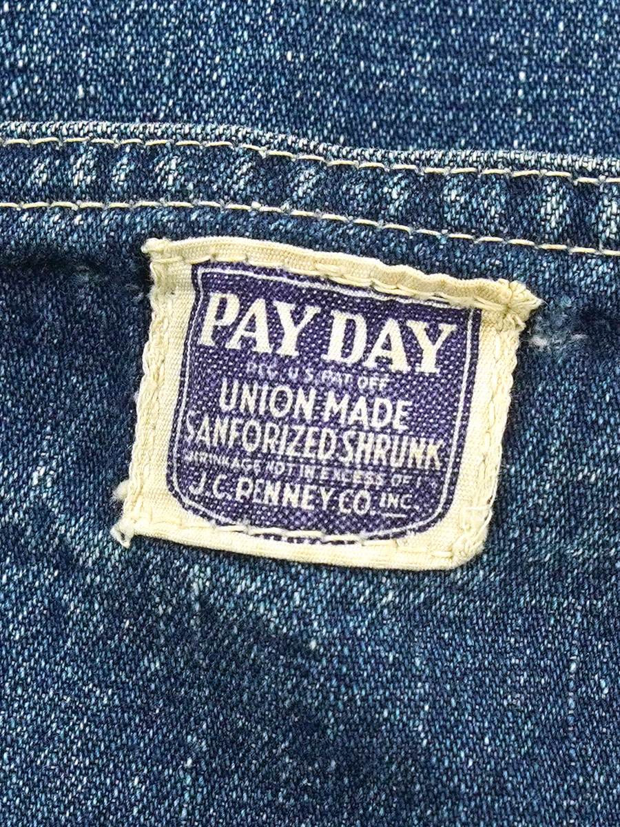 40's PAY-DAY WWⅡ ダブル襟 2ポケット デニムカバーオール 良雰囲気