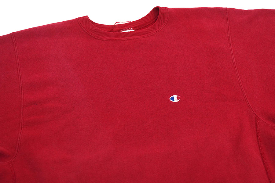 90'S CHAMPION REVERSE WEAVE CREW PLAIN RED (SIZE.X LARGE) MADE IN