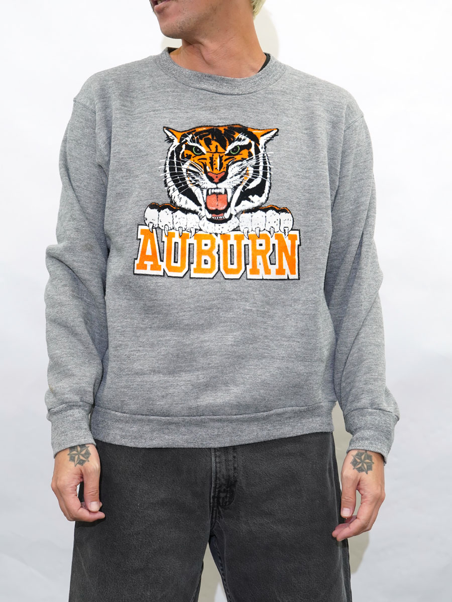 80's RUSSELL ATHLETIC ''AUBURN'' フェルトプリント 前Vスウェット
