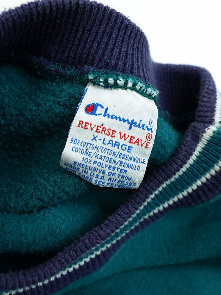 90's 刺繍タグ チャンピオンRW リブライン 無地 表記(XL) USA製