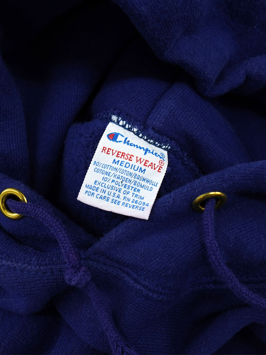 90's 刺繍タグ チャンピオンRWパーカ 無地 青紫 表記(M) USA製 グッド