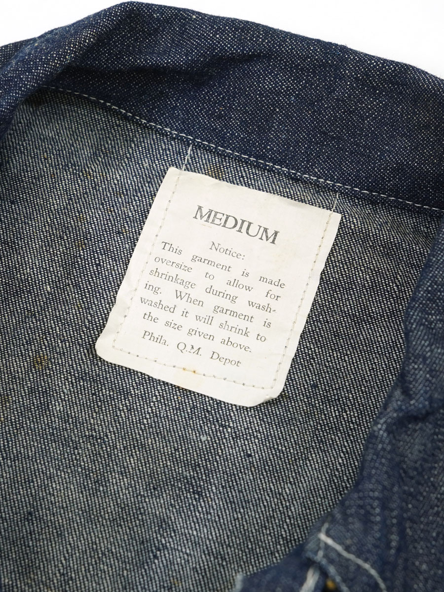 30's U.S.ARMY M-35 デニムプルオーバージャケット メタルボタン 濃紺