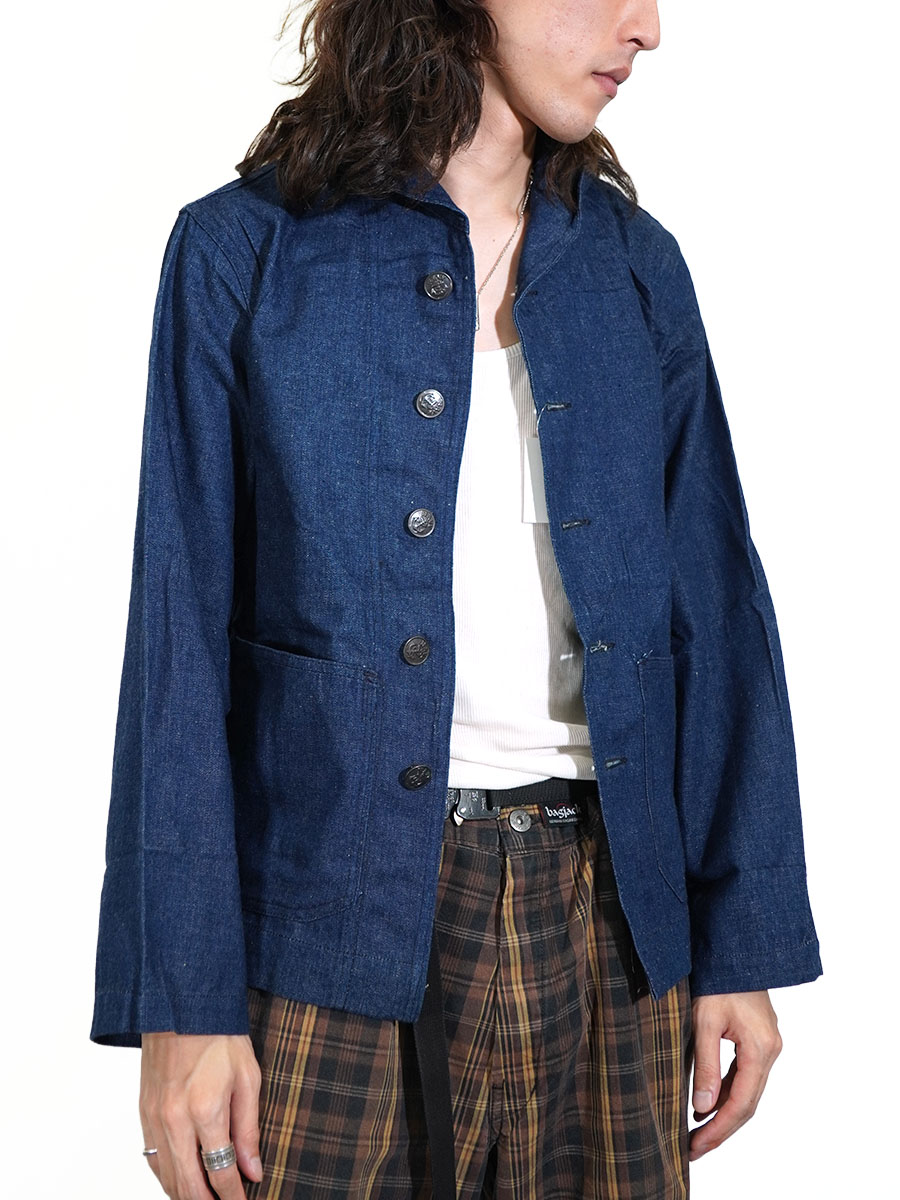 【★安心の定価販売★】 40's U.S.NAVY ショールカラー デニムカバーオール 濃紺 表記(36 ジャケット・アウター