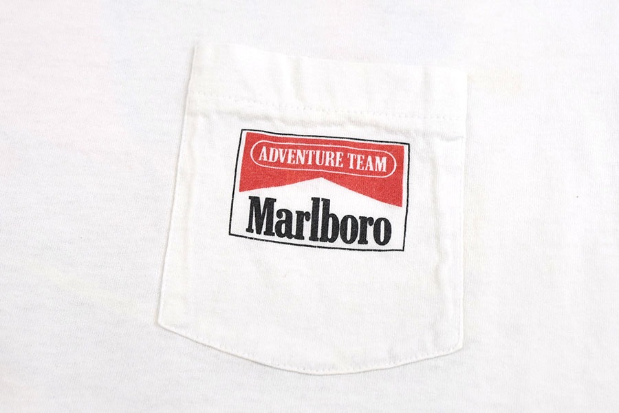90's Marlboro ''ADVENTURE TEAM'' ポケットTシャツ 表記(ONE