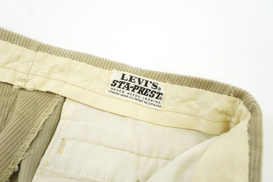 60's～ LEVI'S STA-PREST コーデュロイパンツ ベージュ 実寸(29x29)