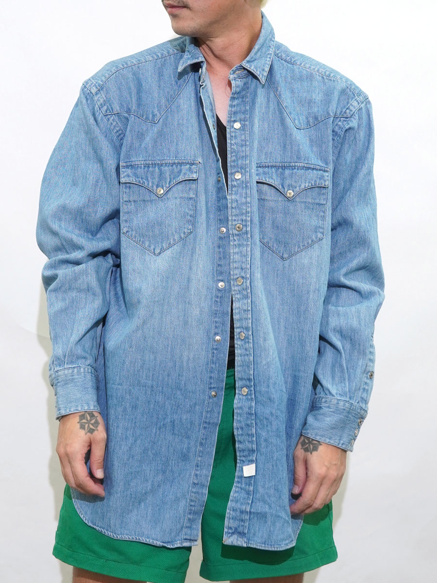 ラルフローレン The Big Western Shirt デニムウエスタンシャツ 表記(L