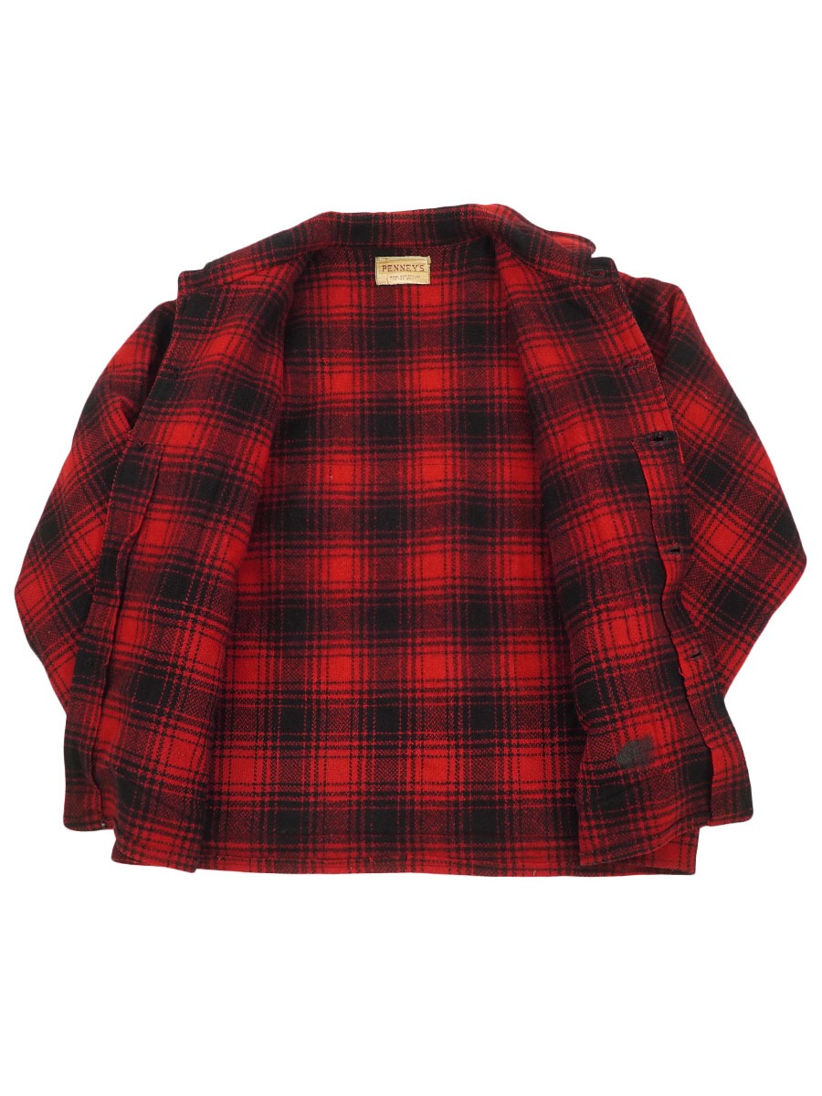 50's PENNEY'S 赤黒チェック マッキーノジャケット 実寸(40位) | NEW