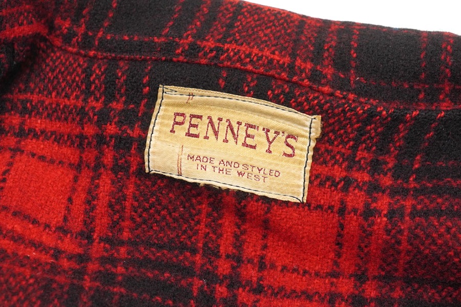 50's PENNEY'S 赤黒チェック マッキーノジャケット 実寸(40位) | NEW