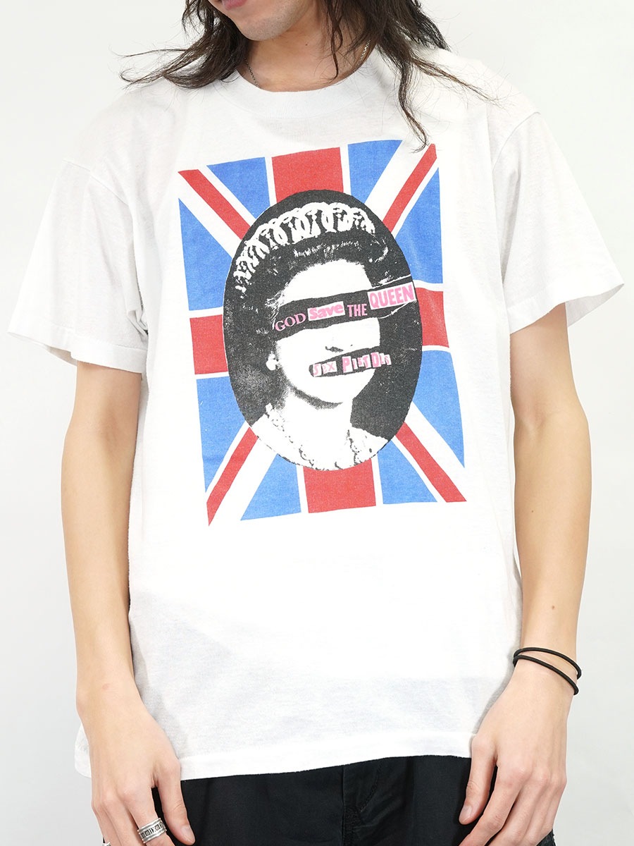 SCREEN STARS / 80s/USA製/SexPistols/シングル/コットンポリ/Tシャツ/M/コットン/BLK/プリント/黒 80's SCREEN STARS Sex Pistols ''GOD SAVE THE QUEEN'' プリントT