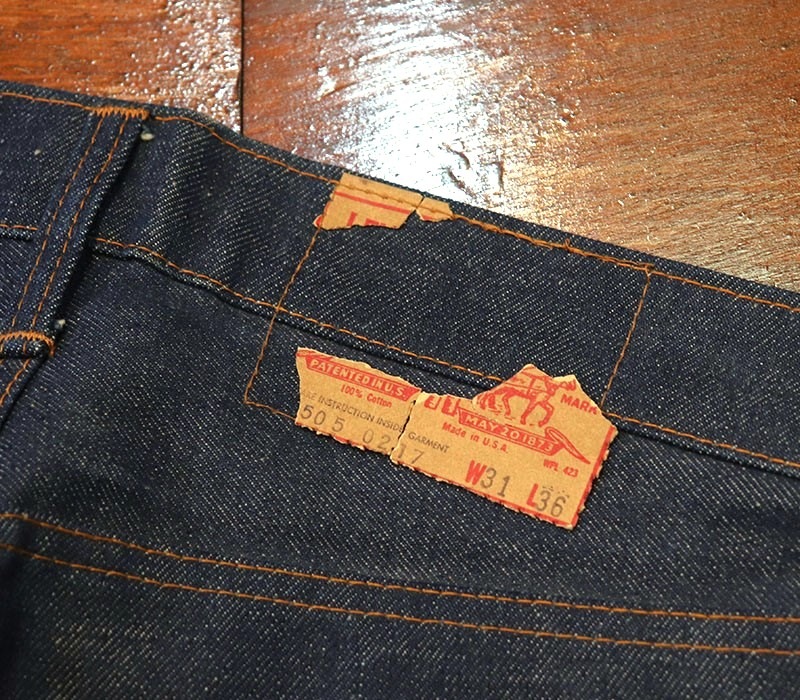 1970s Levis 505 SINGLE , NO WASH , Size W32 L32