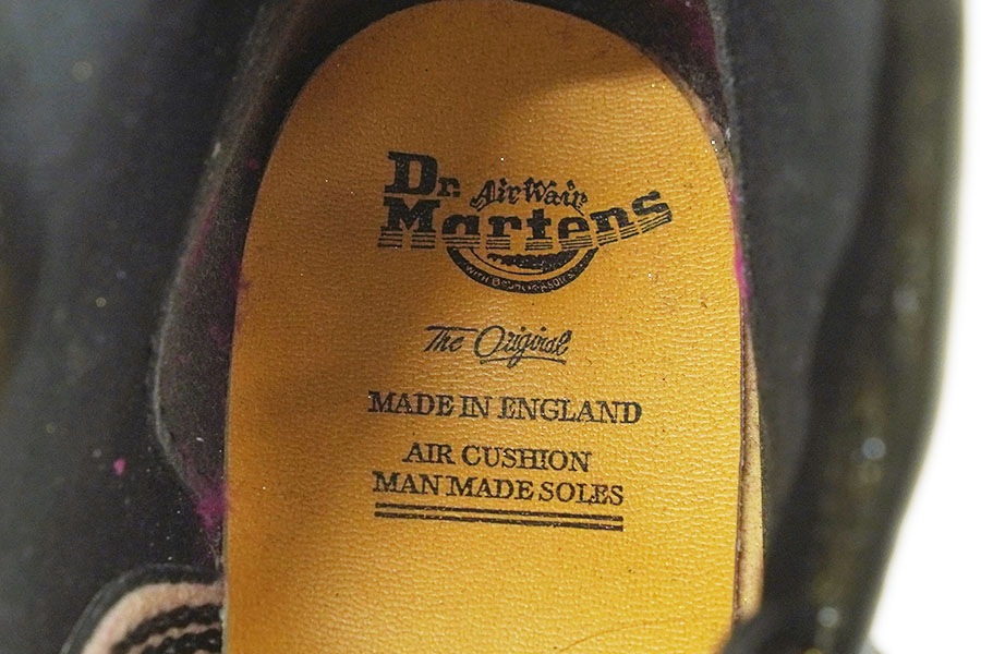 DR.MARTENS 8 HOLE BOOTS HOLOGRAPHIC GOLD (SIZE.UK8) MADE IN ENGLAND