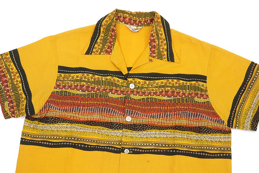 50'S CATALINA S/S COTTON SHIRT MUSTARD (SIZE.MEDIUM)