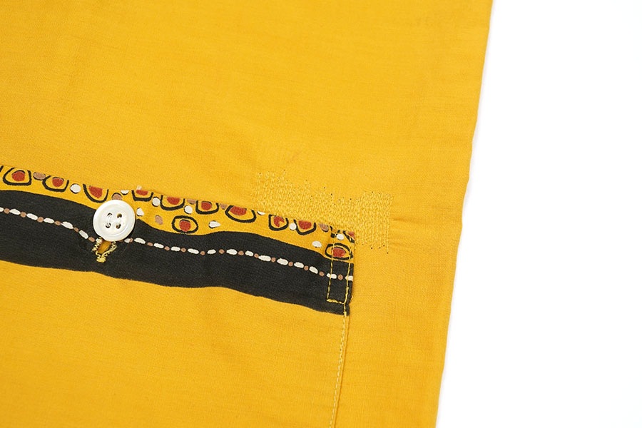 50'S CATALINA S/S COTTON SHIRT MUSTARD (SIZE.MEDIUM)