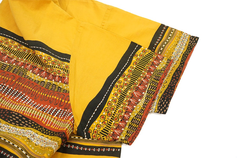 50'S CATALINA S/S COTTON SHIRT MUSTARD (SIZE.MEDIUM)