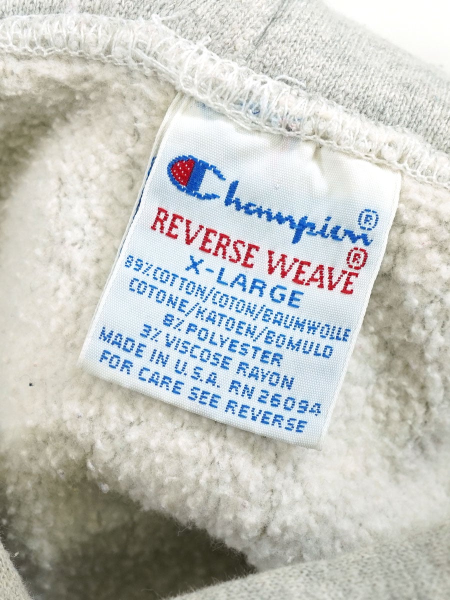 90's 刺繍タグ チャンピオンRWパーカ ''WILLIAM PATERSON'' 表記(XL