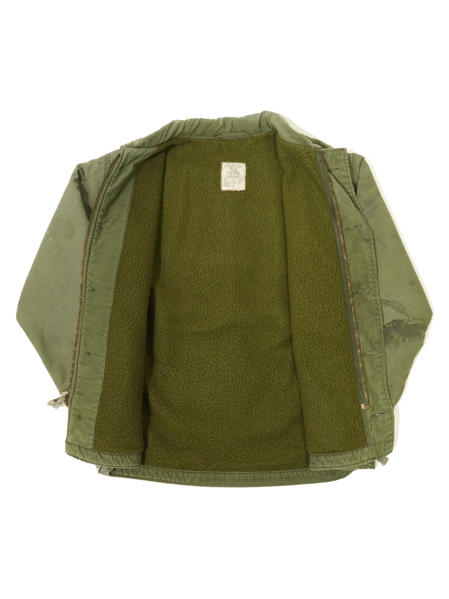 '85 U.S.NAVY A-2デッキジャケット 表記(LARGE) ステンシル