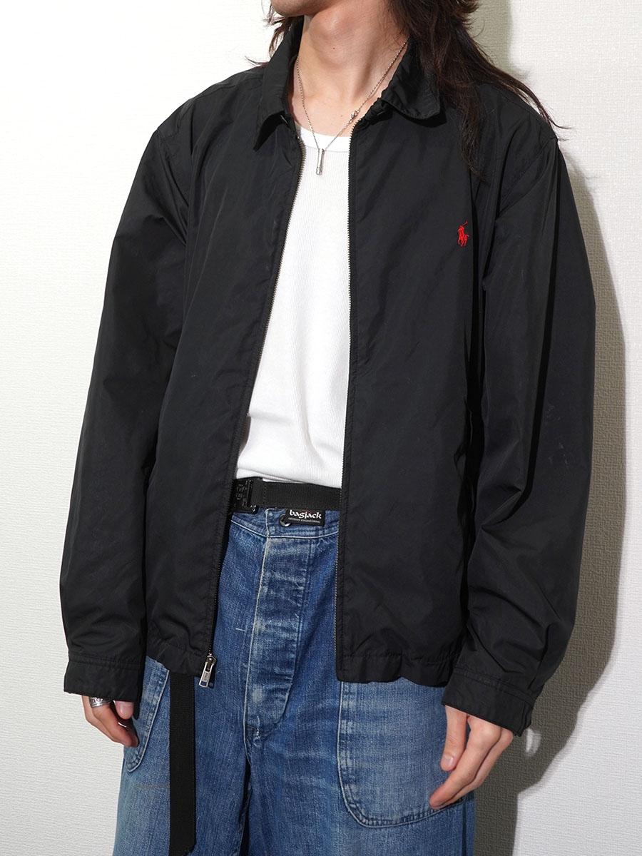 ラルフローレン ポニーマーク刺繍 ナイロンジャケット ブラック 表記(M