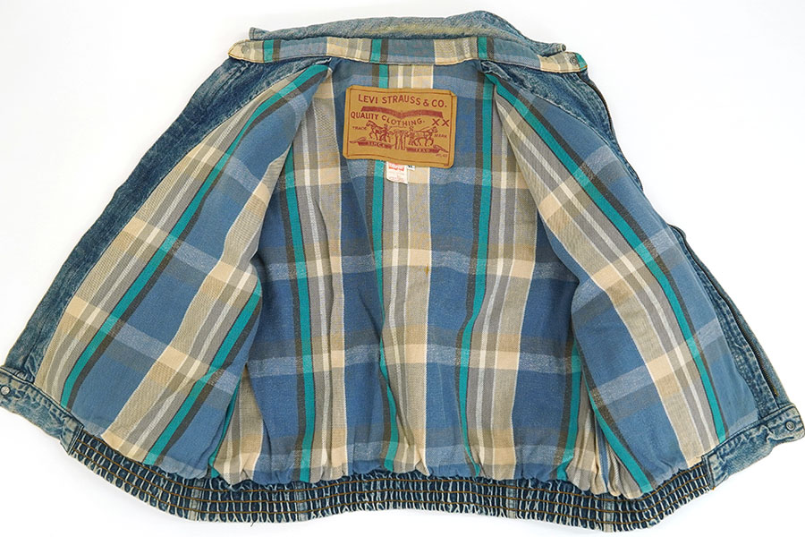 90's MEXICO製 Levi's 75069 デニムジャケット チェックライナー