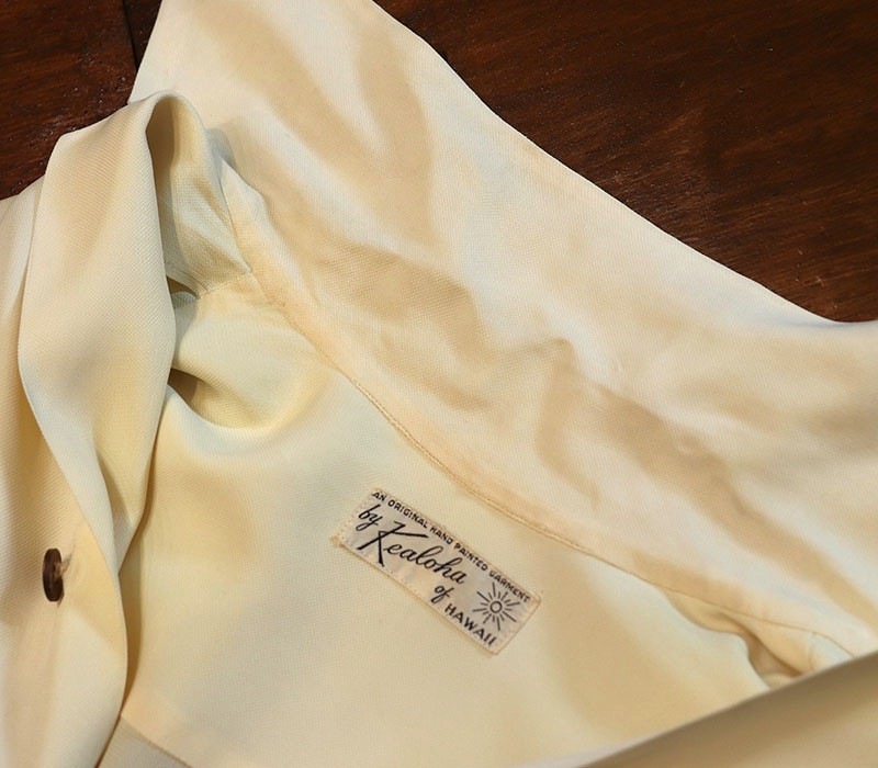 1940s L/S BACK PANEL HAWAIIAN , Size  L