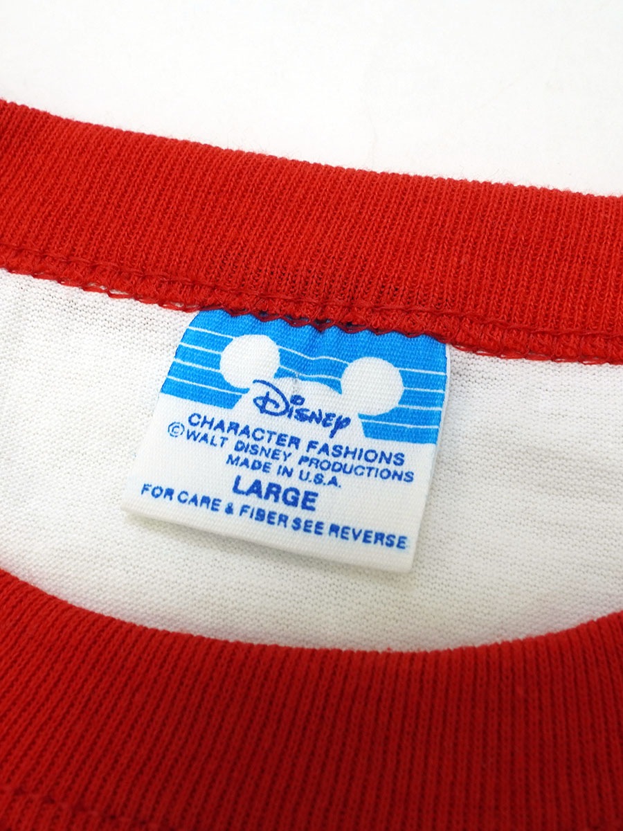 80's Disney ミッキーマウス ラグランTシャツ 表記(L) USA製