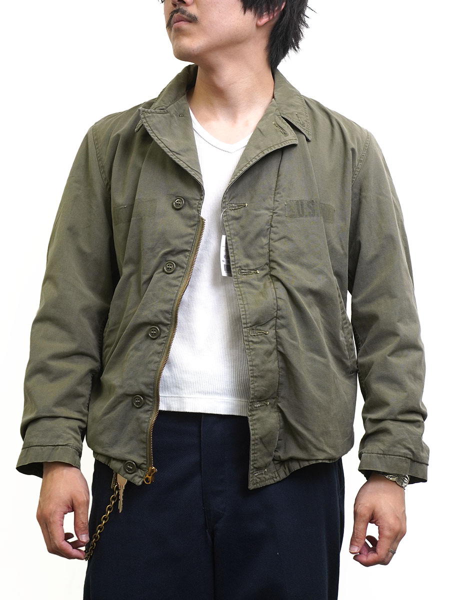40's U.S.NAVY N-4 デッキジャケット U.S.N.ステンシル 実寸(36