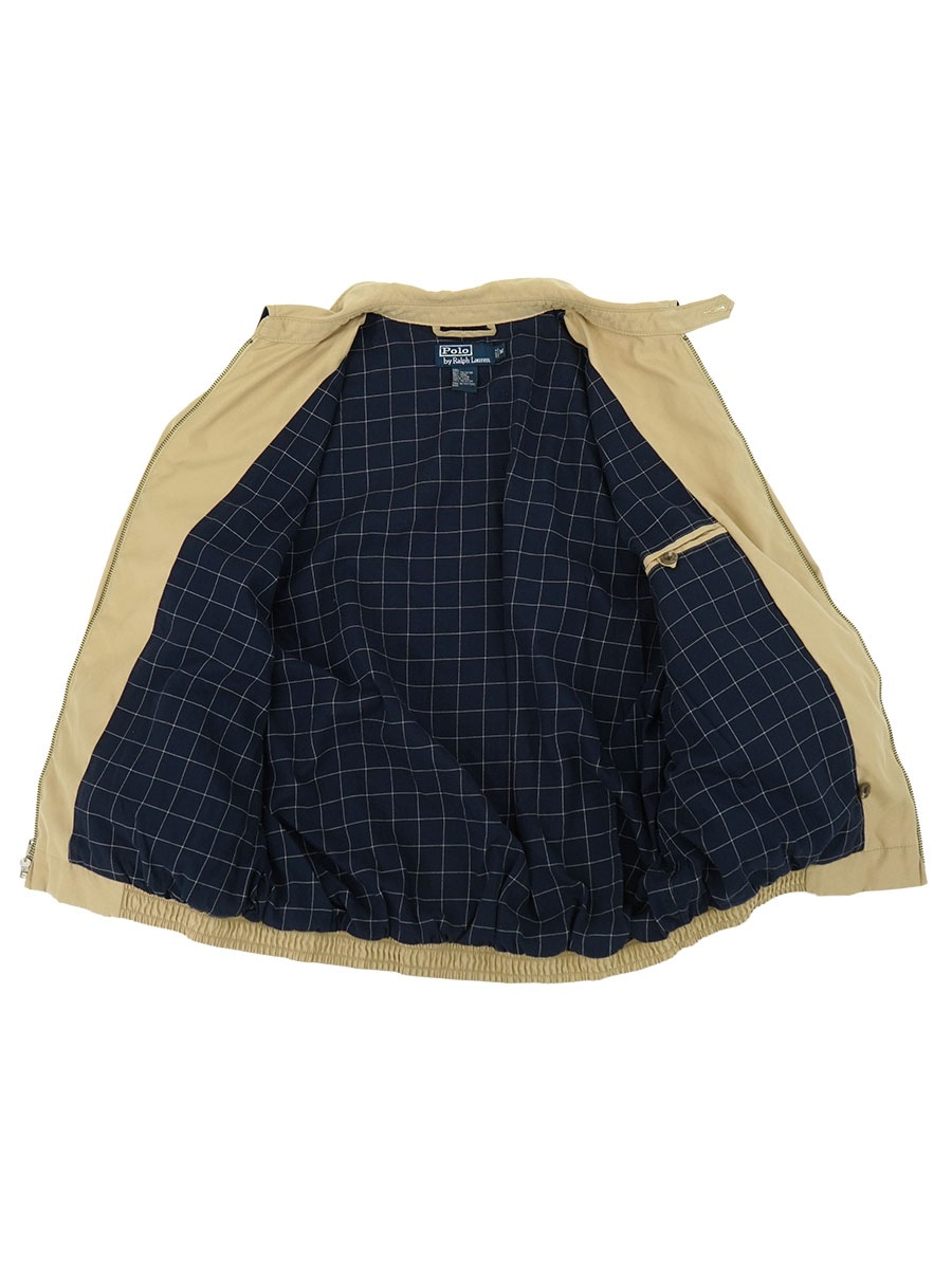 ラルフローレン　正規品　スイングトップ　ベージュ　裏地チェック　美品 ラルフローレン ブルゾン スイングトップ 裏地チェック ベージュ 美品