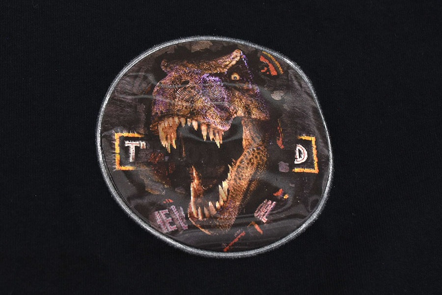 90's POST NO BILLS ''THE LOST WORLD JURASSIC PARK'' レンチキュラーシール 袖プリント Tシャツ 実寸(XL位)